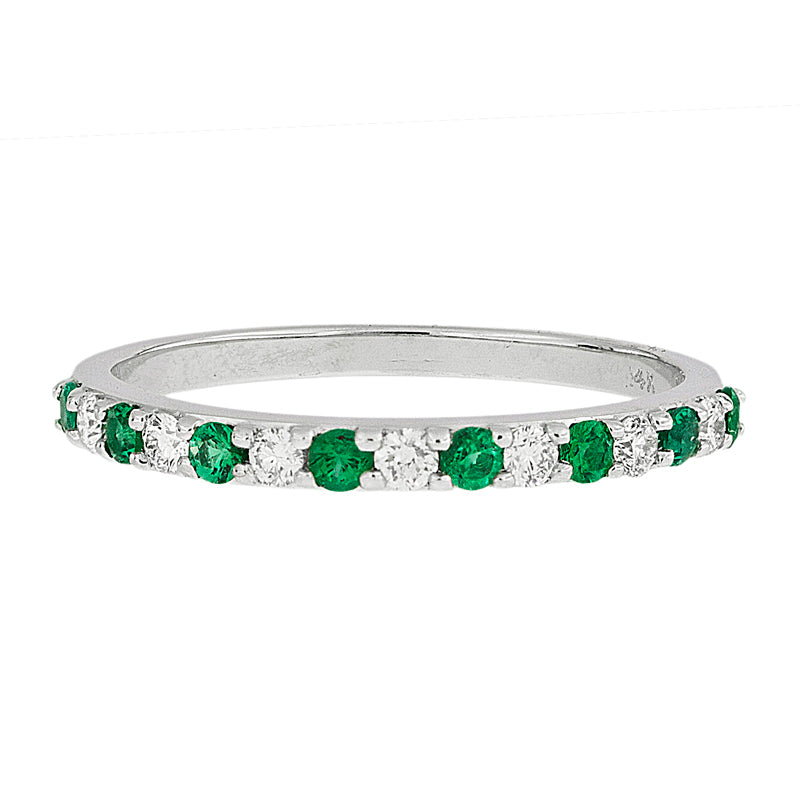 14KW Emerald And Diamond Band