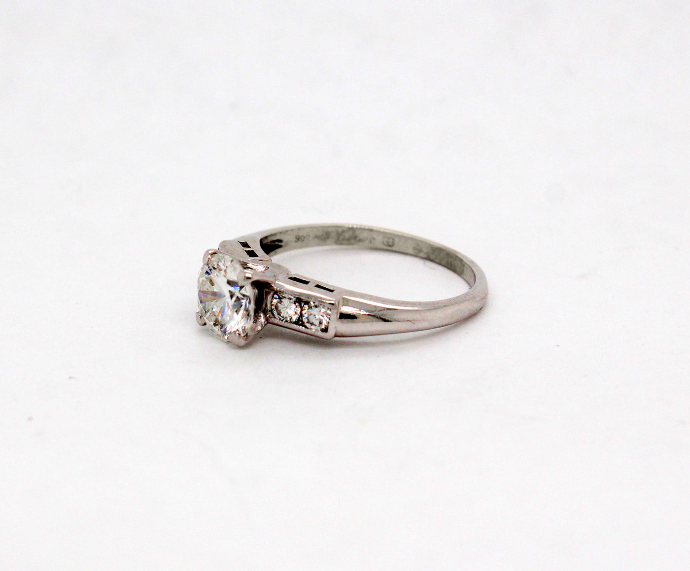 Estate Platinum 1.40 Cttw Diamond Engagement Ring