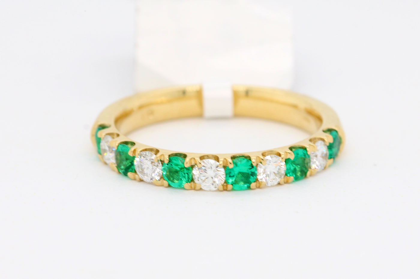18KY .40 Cttw Emerald and Diamond Ring