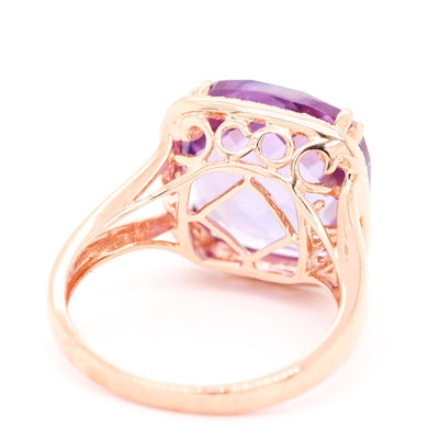 14KR 5.87 CT AMETHYST AND DIAMOND RING, .25 CTTW image