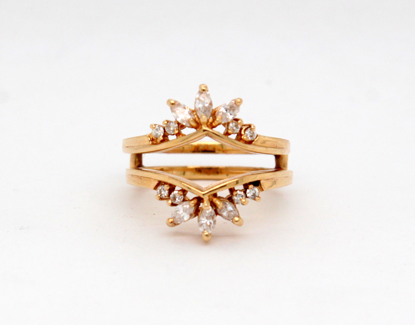 Estate 14KY .38 Cttw Diamond Insert Ring