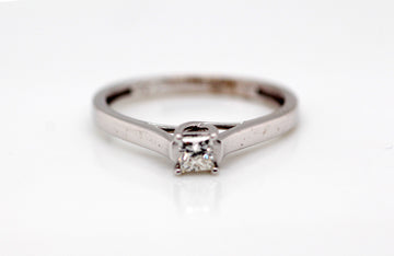 14KW .23 CT PRINCESS CUT SOLITAIRE RING G-SI1