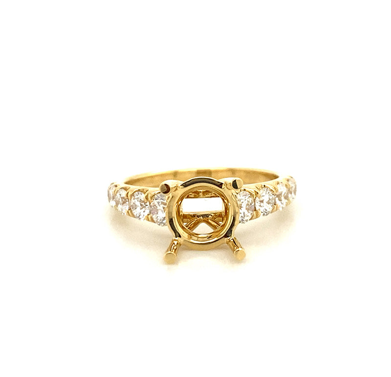 18KY .83 Cttw Diamond Semi Mount Ring