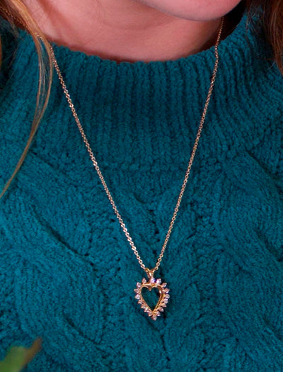 ESTATE 14KY .27 CTTW DIAMOND HEART PENDANT