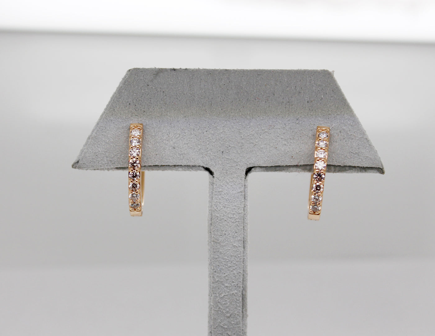 14KY .53 Cttw Lab Grown Diamond Small Hoop Earrings
