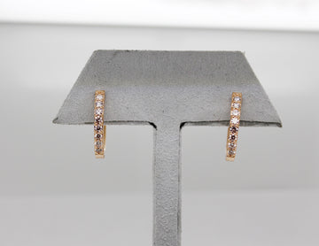 14KY .53 Cttw Lab Grown Diamond Small Hoop Earrings