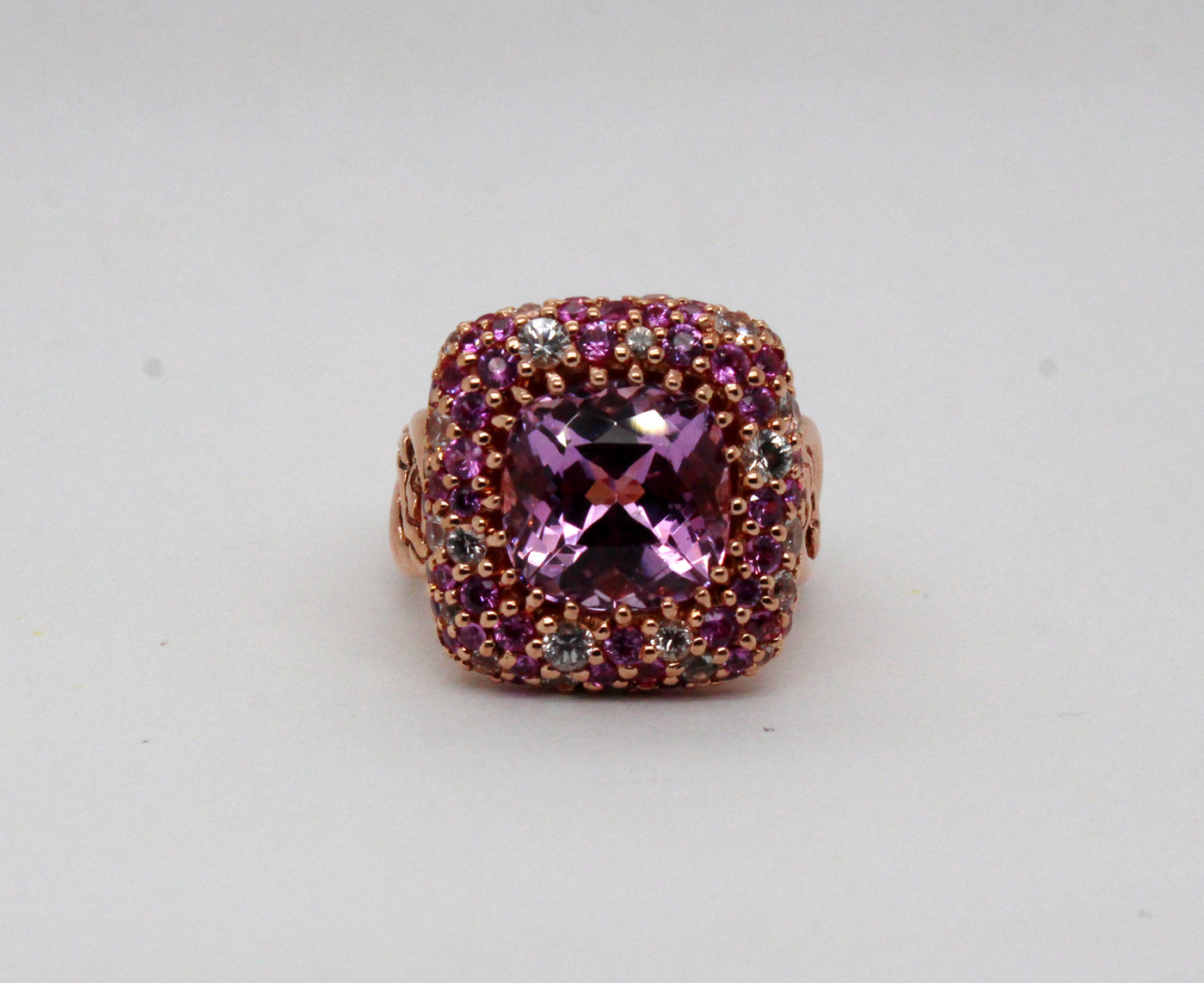 Estate 18KR 4.40 Ct Amethyst and 1.75 Cttw Pink and Colorless Sapphire