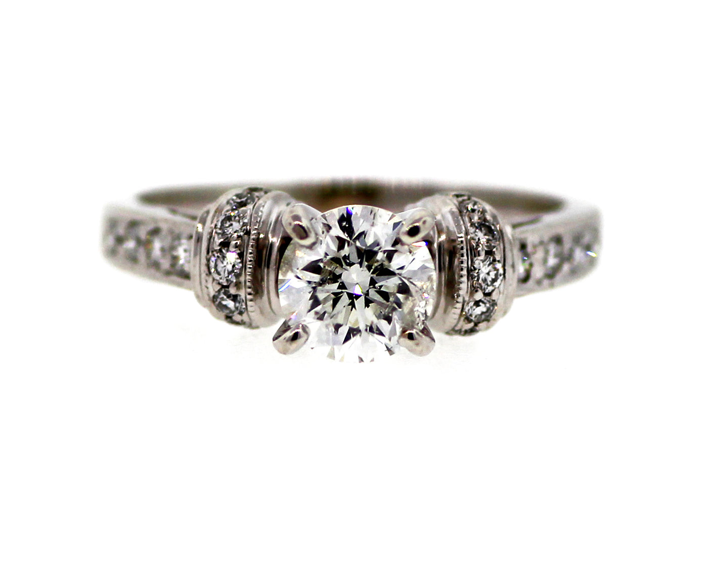 18KW .85CTTW DIAMOND RING, .58CT CTR H-I1