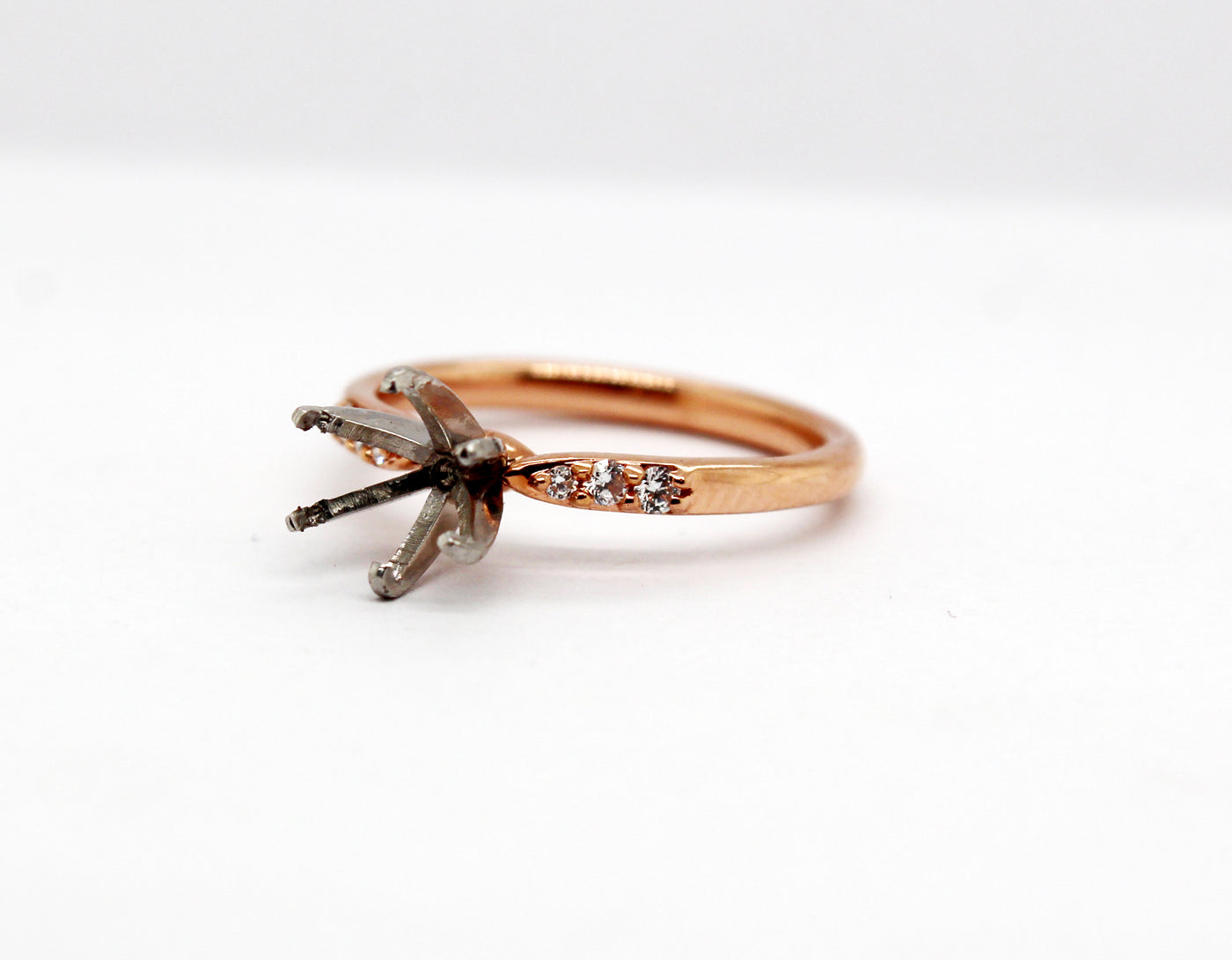 14K Rose Gold .07 Cttw Semi Mount ring