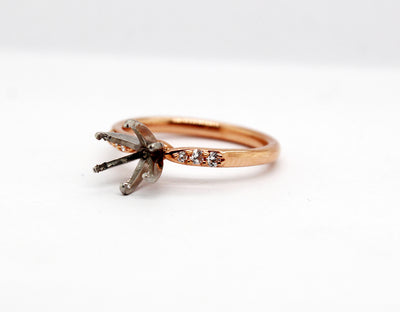 14K Rose Gold .07 Cttw Semi Mount ring