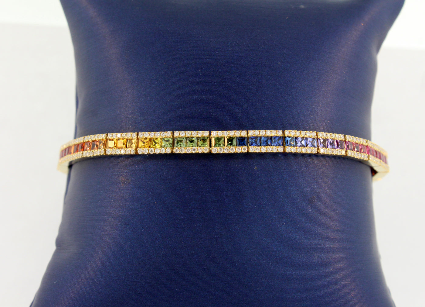 18KY Fancy Sapphire and Diamond Bracelet