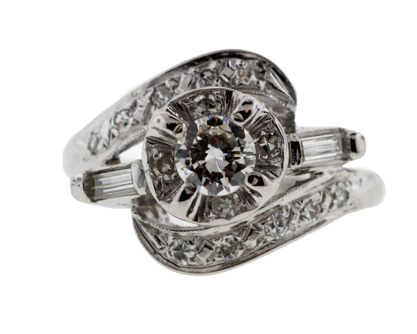 14KW .77CTTW DIAMOND ENGAGEMENT RING .35CT CTR image