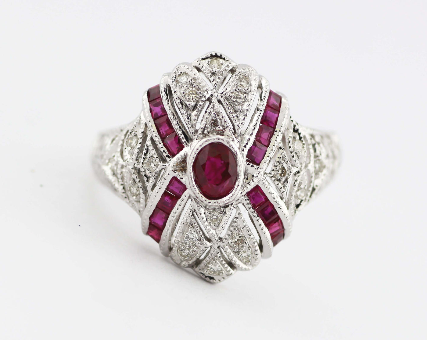 18KW 1.30 CTTW RUBY AND DIAMOND RING .20 CTTW H-SI1 image