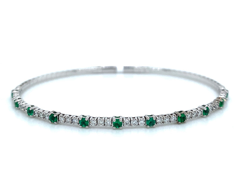 18KW Emerald and Diamond Bracelet