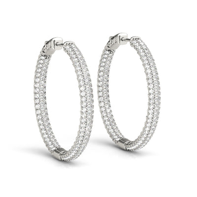 .6 INCH 3 ROW PAVE ROUND HOOP image