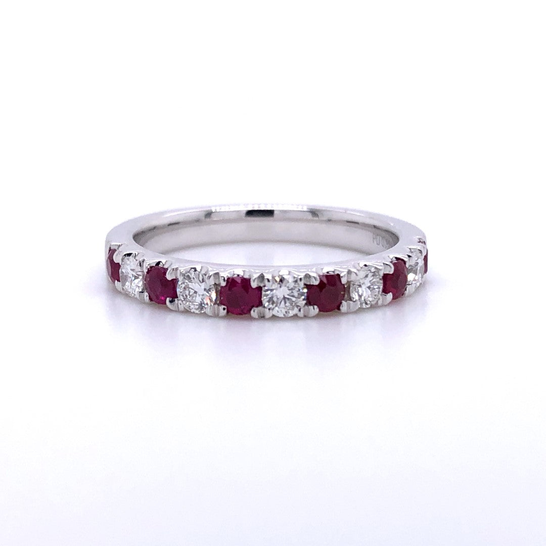 18KW .45 Cttw Ruby and .30 Cttw Diamond Ring