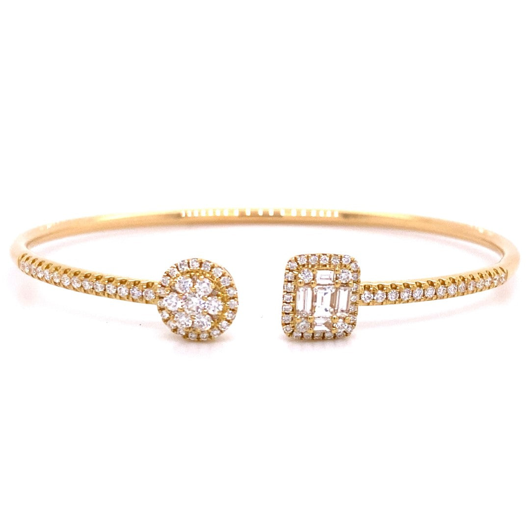 18KY 1.04 Cttw Diamond Bangle Bracelet