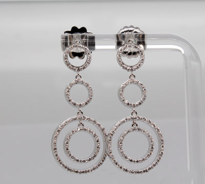 18KW Roberto Coin .75 Cttw Diamond Dangle Earrings F in Color and VS2