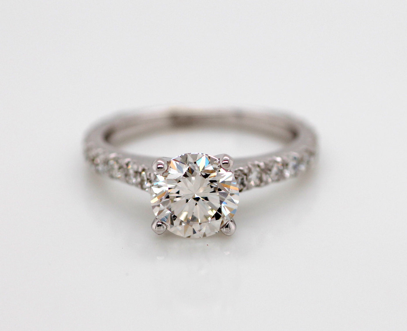 14KW 2.07 Cttw Diamond Engagement Ring, 1.51 CT Center Diamond