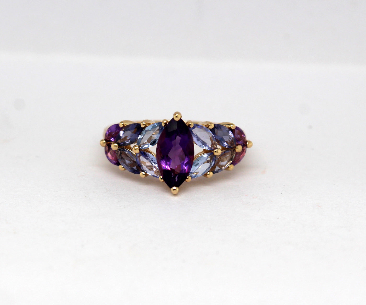 Estate 14KY 1.20 Cttw Amethyst and .60 Cttw Diamond Ring