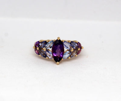 Estate 14KY 1.20 Cttw Amethyst and .60 Cttw Diamond Ring