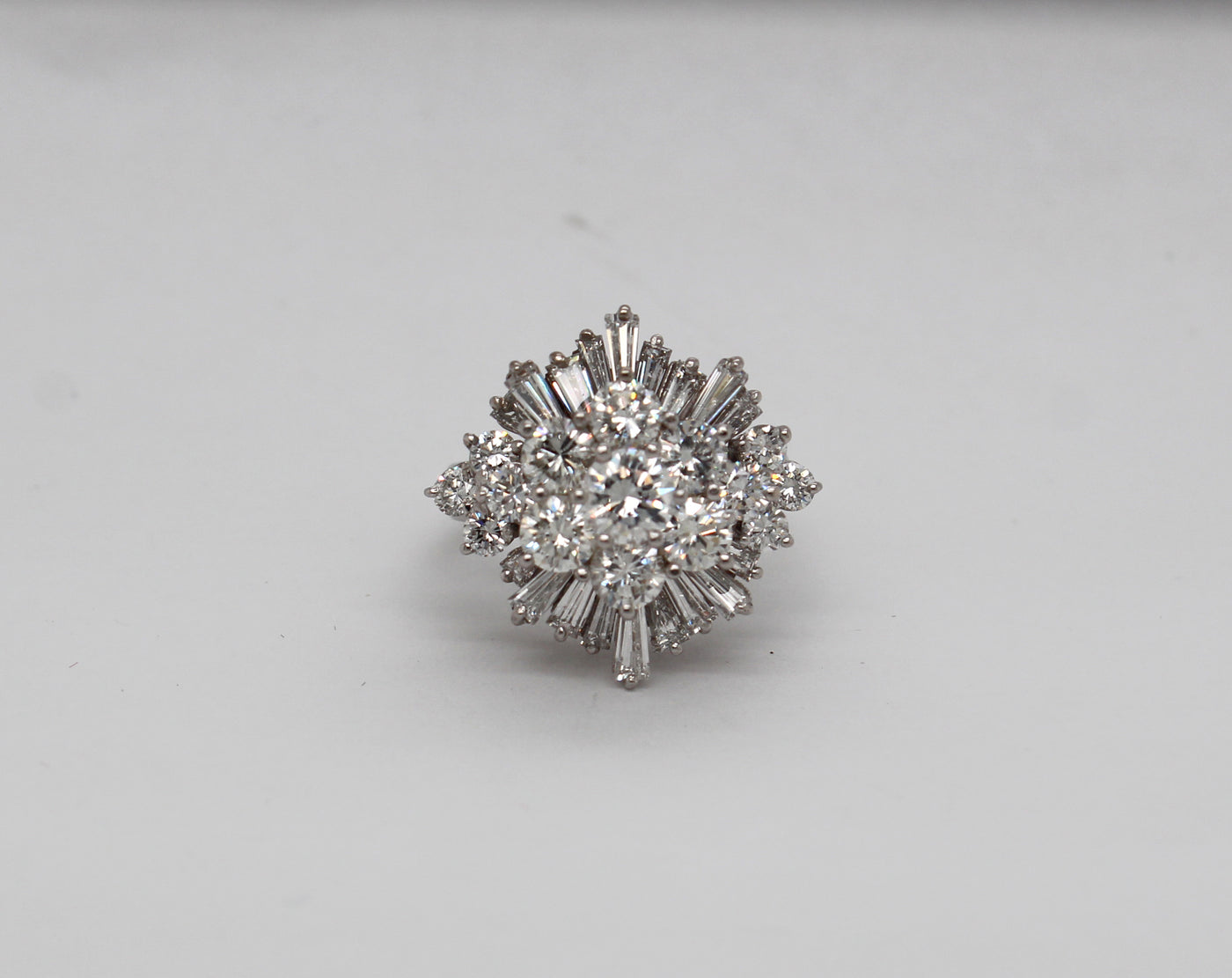 Estate 18KW 3.50 Cttw Diamond Cluster Ring F in Color and VS1-2 in Cla