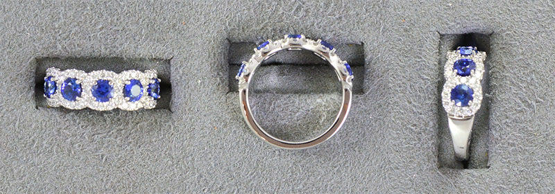 18KW 1.55 Cttw Sapphire and Diamond Ring with .75 Cttw in Diamonds image