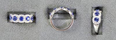 18KW 1.55 Cttw Sapphire and Diamond Ring