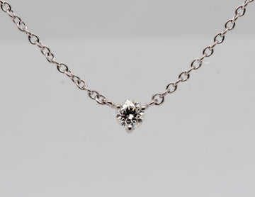Estate Platinum .25 Ct Diamond Solitaire Necklace