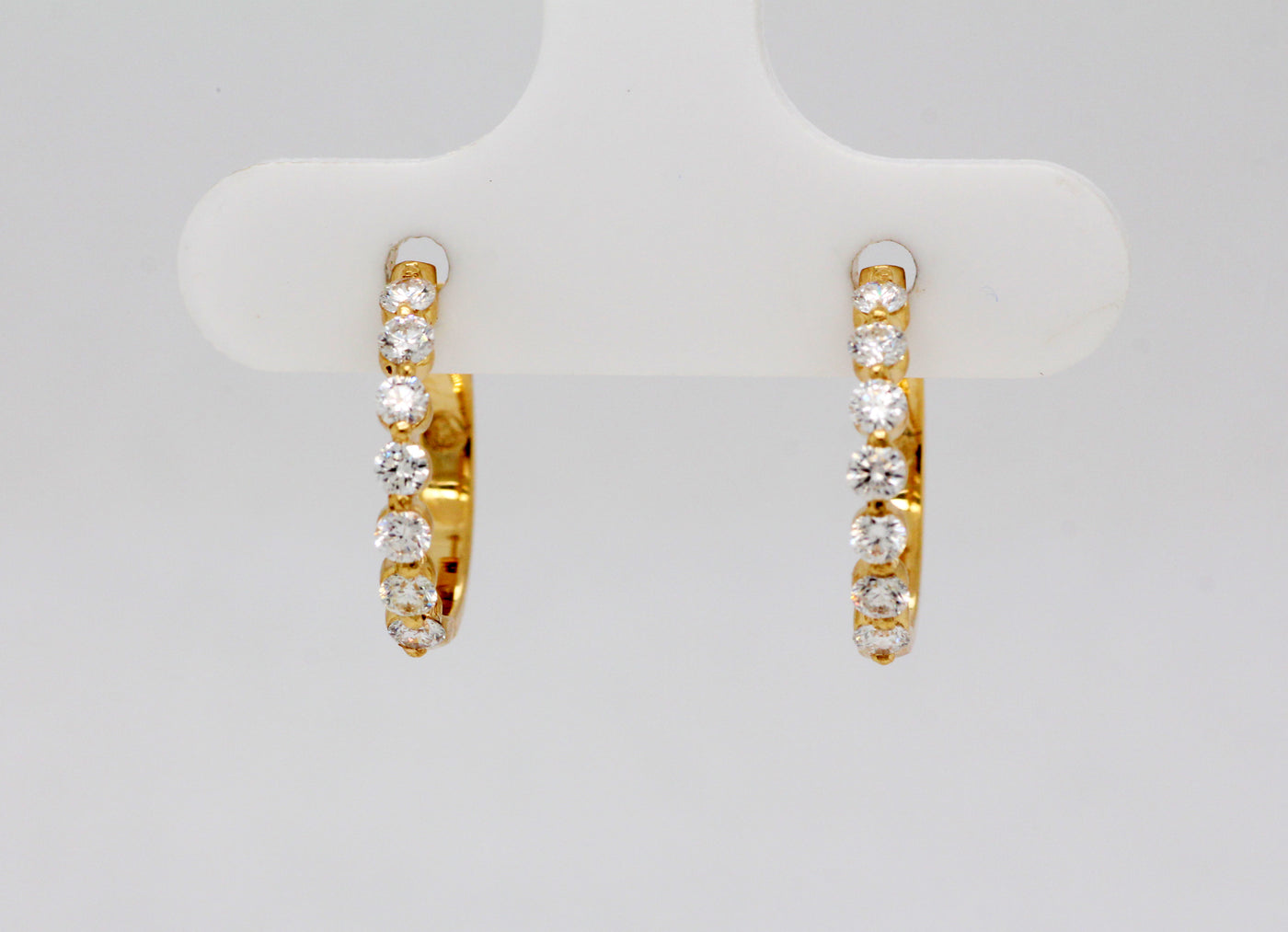 14KY .46 Cttw Diamond Small Hoop Earrings