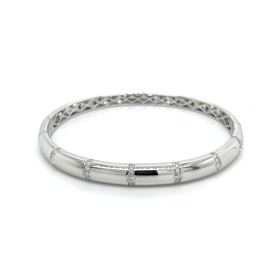 18KW .59 Cttw Diamond Bangle Bracelet