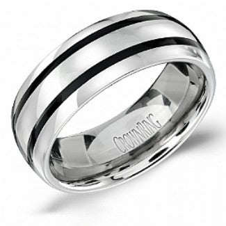 CROWN TUNGSTEN GENTS RING TU-0003