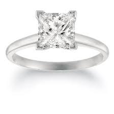 PLATINUM TIFFANY AND CO .50 CT PRINCESS CUT DIAMOND RING G-VS1