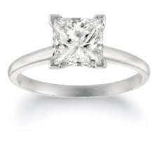 14KW .33 CT PRINCESS SOLITAIRE RING H-I1
