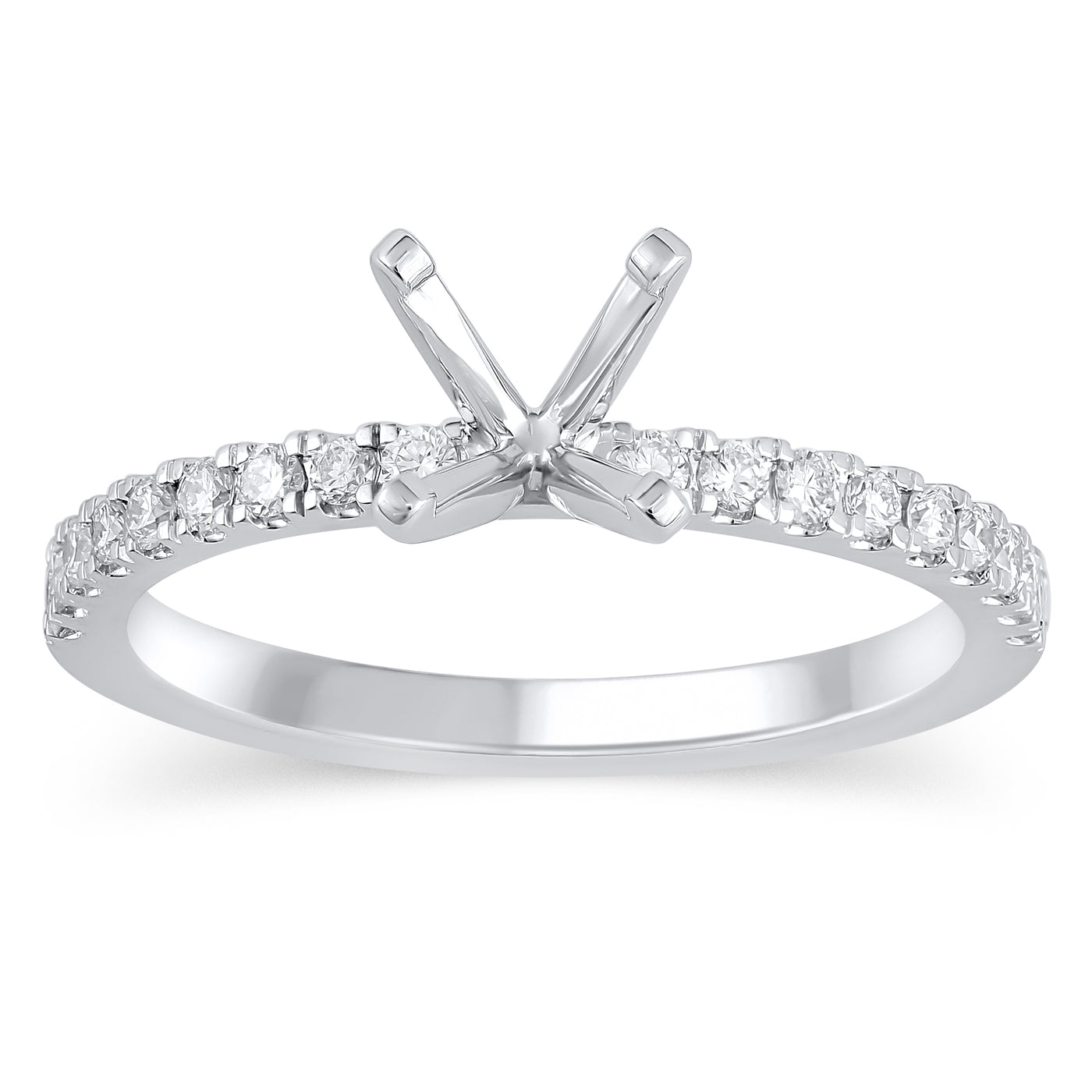 14KW .25 Cttw Lab Grown Diamond Semi Mount Ring