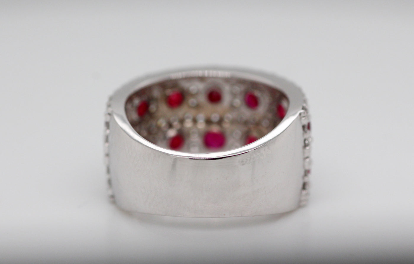 14KW 2.52 CTTW RUBY AND DIAMOND FASHION RING 1.06 CTTW H-SI1