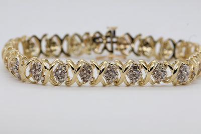 10KY 2.00 Cttw Diamond Link Bracelet