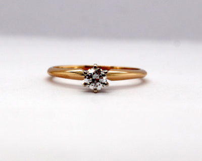 14KY .25 Ct Round Brilliant Diamond Solitaire Ring