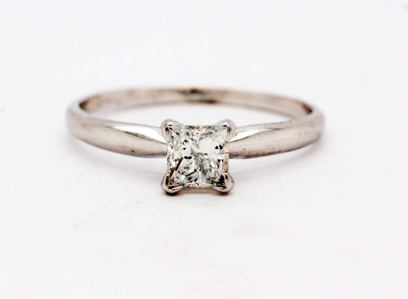 14KW .55 Ct Princess Cut Diamond Solitaire Ring
