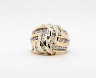 Estate 14KY 1.00 Cttw Diamond Swirl Ring HI-SI2