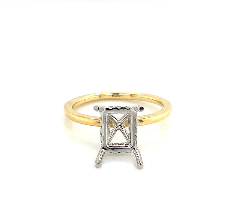 18KTT .11 Cttw Diamond Semi Mount Ring