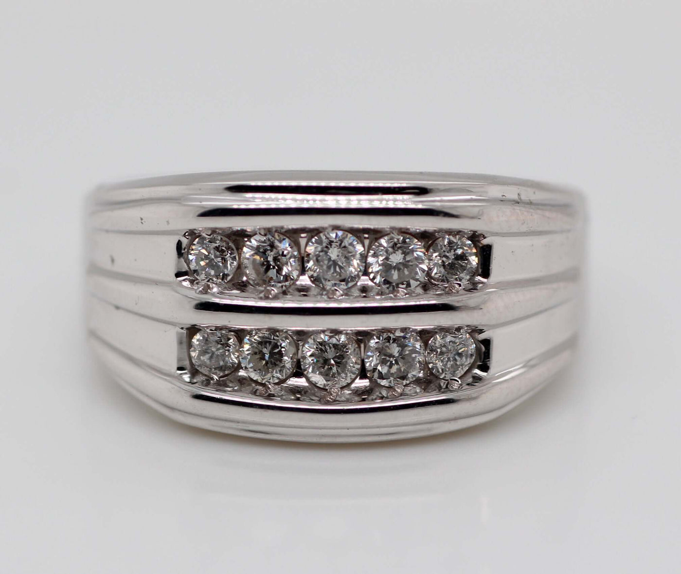 14KW 1.00 CTTW DIAMOND GENTS RING H-SI2 image