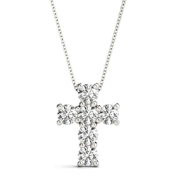 14KW .33 Cttw Diamond Cross Pendant H in color and SI1 in Clarity image