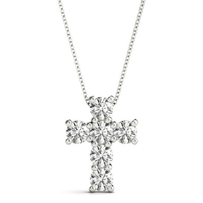 14KW .33 Cttw Diamond Cross Pendant H in color and SI1 in Clarity