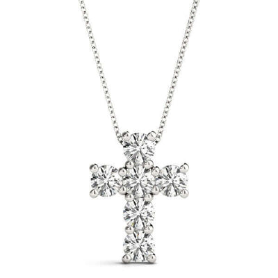 14KW .33 Cttw Diamond Cross Pendant H in color and SI1 in Clarity image