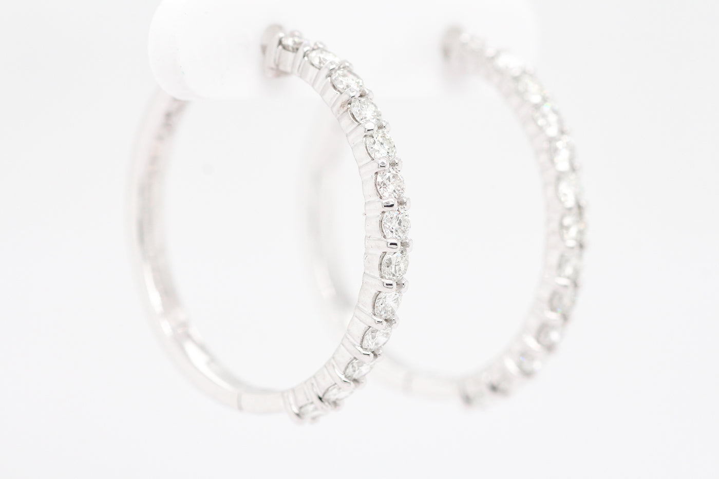 14KW 1.35 CTTW DIAMOND HOOP EARRINGS, HI-SI2