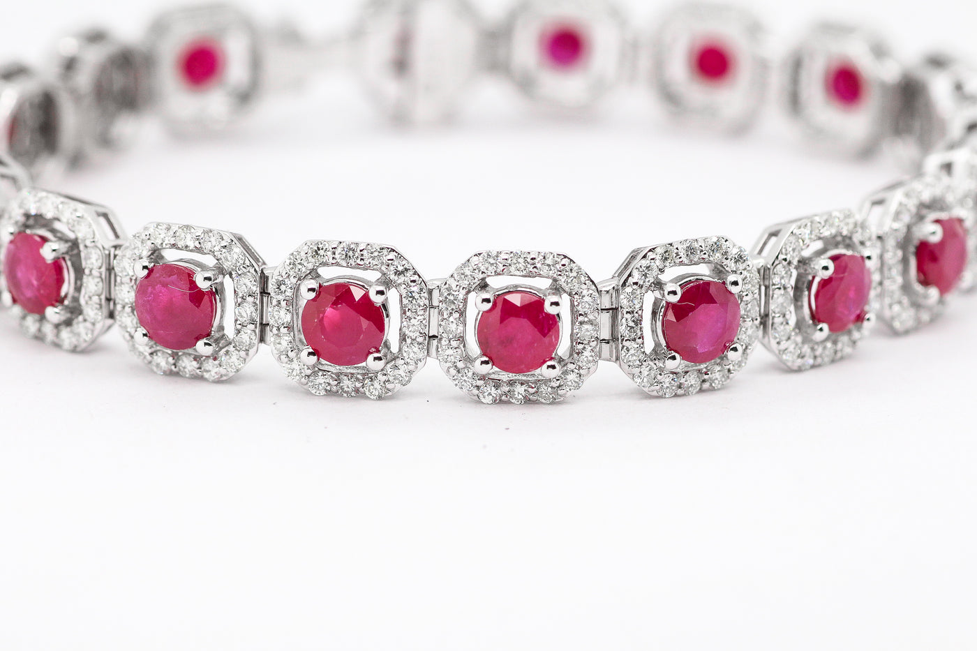 14KW 8.96 CTTW Ruby and Diamond Bracelet, I-SI2 image