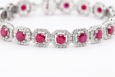 14KW 8.96 CTTW Ruby and Diamond Bracelet