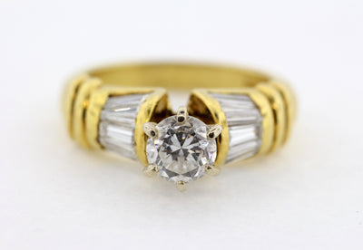 ESTATE 18K 2CTTW DIAMOND RING, .90 CT CTR (as is)
N1428