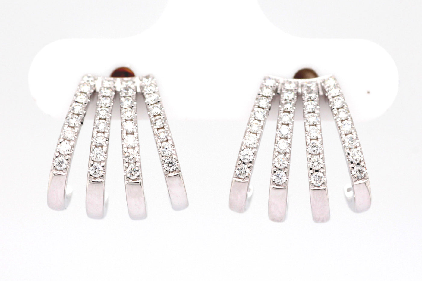 14KW .50 CTTW DIAMOND 4 ROW EARRINGS